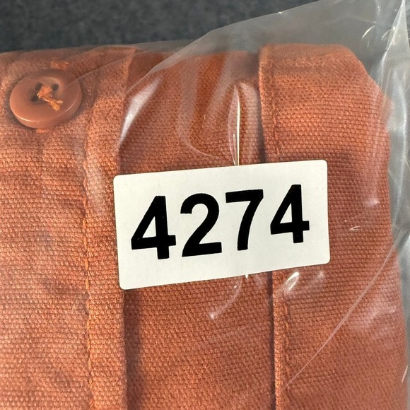 Topo‎ Designs Womens Organic Cotton Button Down Dirt Shirt LS Orange Sz Large - Picture 10 of 10